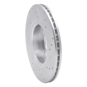 Fiat Punto Brake Rotor (1) - Front Left - R1 Concepts - Drilled & Slotted - Silver - `06-`10